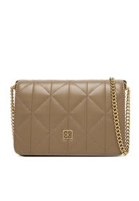 Calvin Klein Torebka Quilted Mini Chain Bag LV04F3321G Beżowy. Kolor: beżowy. Materiał: skórzane #1