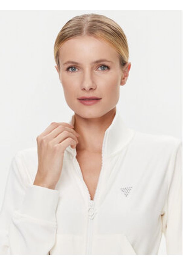 Guess Bluza V3BQ22 KBXI2 Écru Regular Fit. Materiał: syntetyk