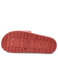 Big-Star - Czerwone Klapki Big Star Modne Buty Na Lato. Okazja: na co dzień, na plażę, na spacer. Kolor: czerwony. Materiał: syntetyk, materiał. Wzór: kolorowy. Sezon: lato. Styl: casual, sportowy, wakacyjny