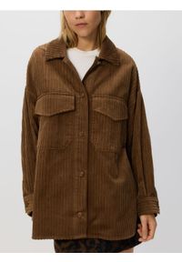 Reserved - Sztruksowa koszula z kieszeniami - brązowy. Kolor: brązowy. Materiał: sztruks #1