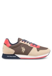 U.S. Polo Assn. Sneakersy NOBIL011M/CNH1 Khaki. Kolor: brązowy. Materiał: materiał #1