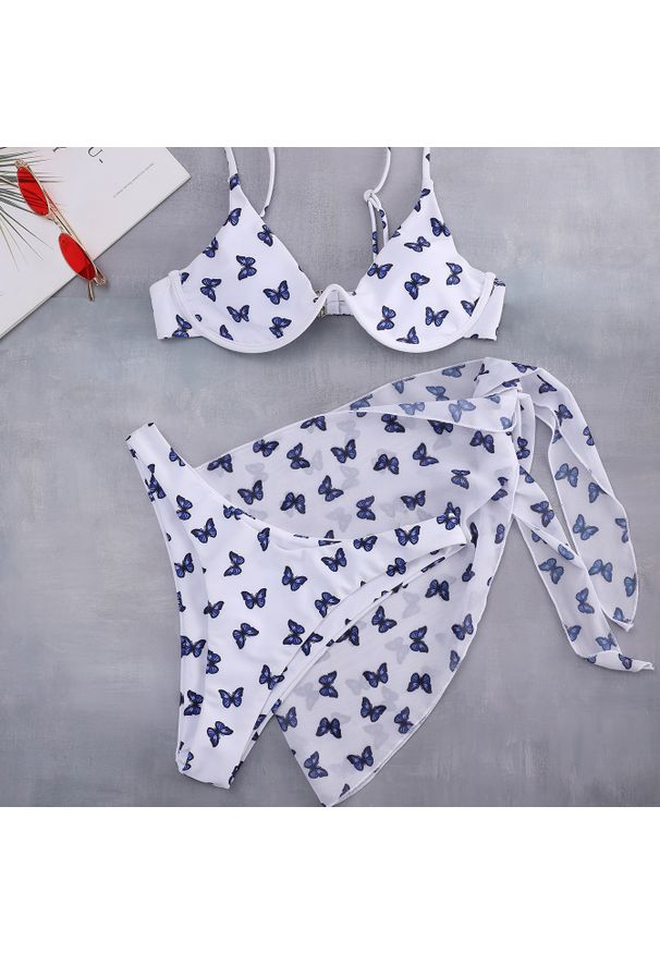 Intica - Strój kąpielowy push-up z pareo na plażę Eta. Kolor: wielokolorowy. Materiał: materiał