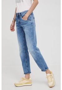 Drykorn jeansy damskie high waist. Stan: podwyższony. Kolor: niebieski
