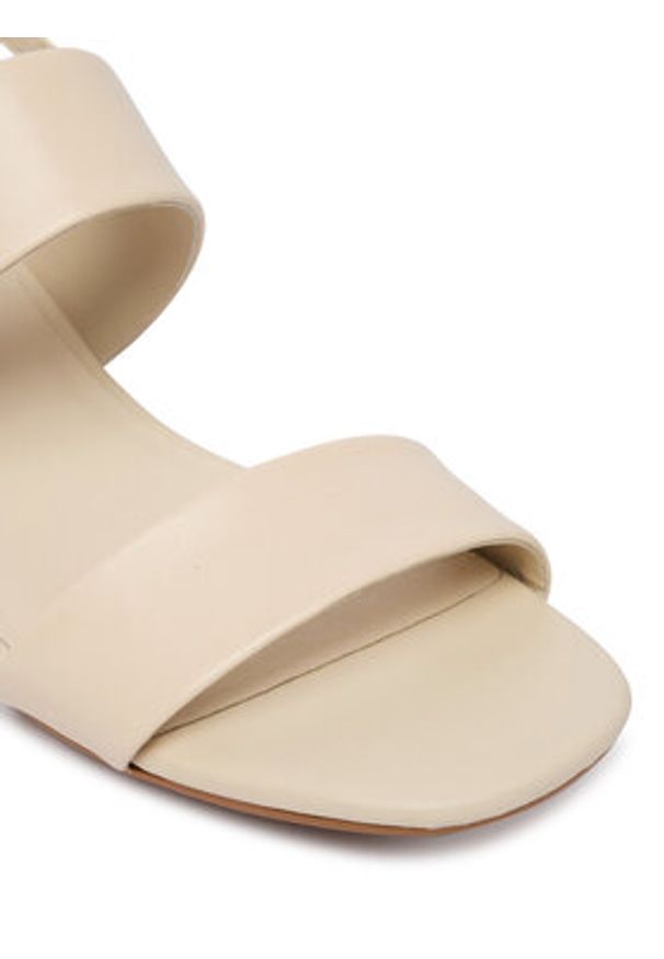 ecco - ECCO Sandały Liva 25030301378 Écru. Kolor: kremowy. Materiał: skóra