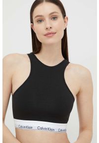 Calvin Klein Underwear top damski kolor czarny. Kolor: czarny. Materiał: dzianina. Długość rękawa: na ramiączkach. Wzór: melanż #1