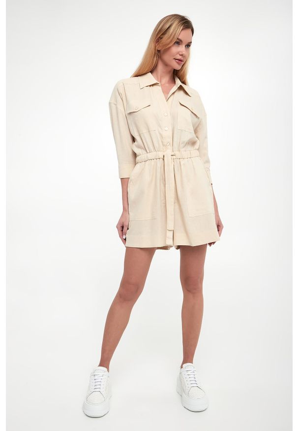 Twinset U&B - Kombinezon damski lniany TWINSET U&B. Materiał: len