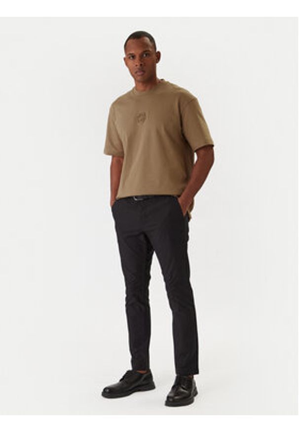 BOSS T-Shirt C-Tames 36 50555106 Khaki Relaxed Fit. Kolor: brązowy. Materiał: bawełna