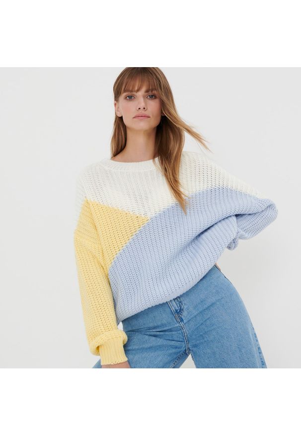 Sinsay - Sweter oversize - Żółty. Kolor: żółty