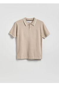 Reserved - T-shirt polo - kremowy. Typ kołnierza: polo. Kolor: kremowy. Materiał: dzianina, wiskoza #1