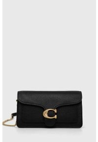 Coach torebka skórzana Tabby Chain Clutch kolor czarny. Kolor: czarny. Materiał: skórzane. Rodzaj torebki: na ramię #1