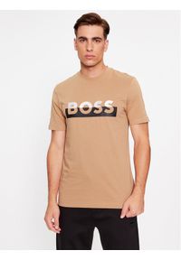 BOSS - Boss T-Shirt Tiburt 421 50499584 Beżowy Regular Fit. Kolor: beżowy. Materiał: bawełna