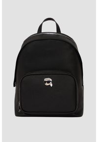 Karl Lagerfeld - KARL LAGERFELD Czarny plecak Ikon Pebble Md Backpack. Kolor: czarny
