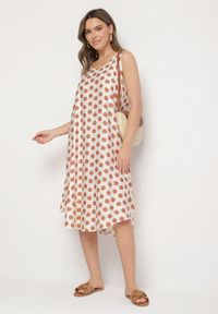 Born2be - Beżowa Sukienka o Pudełkowym Kroju Bez Rękawów w Kropki Fevasine. Okazja: na co dzień. Kolor: beżowy. Długość rękawa: bez rękawów. Wzór: kropki. Styl: klasyczny, casual, elegancki #7