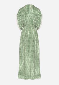 Born2be - Zielona Bawełniana Sukienka Rozkloszowana z Koronkowymi Wstawkami Laniwena. Kolor: zielony. Materiał: bawełna, koronka. Sezon: lato #4