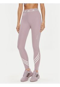 Adidas - adidas Legginsy Techfit 3-Stripes IU1866 Fioletowy Slim Fit. Kolor: fioletowy. Materiał: syntetyk