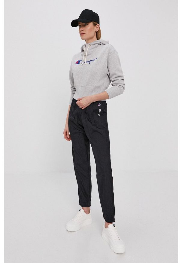 Champion - Bluza. Kolor: szary. Materiał: dzianina. Wzór: aplikacja