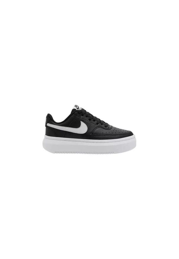 Nike - Buty Court Vision Alta Leather Rozmiar 40 Czarny - DM0113-002. Zapięcie: rzepy. Kolor: czarny. Materiał: tkanina, materiał, skóra, syntetyk. Szerokość cholewki: normalna. Model: Nike Court. Sport: turystyka piesza