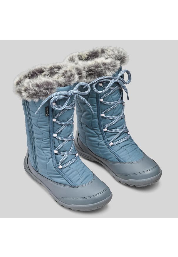 quechua - Buty turystyczne śniegowce dla dzieci Quechua SH500 Warm wodoodporne suwak. Kolor: niebieski, szary, wielokolorowy. Materiał: materiał. Sezon: zima. Sport: turystyka piesza