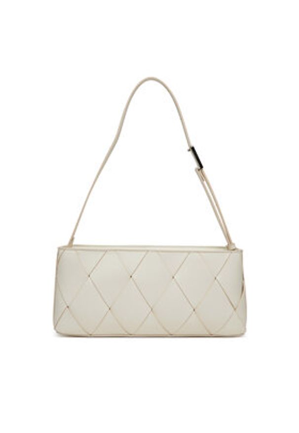 Calvin Klein Torebka Ck Woven Elongated Shoulder Bag K60K612992 Biały. Kolor: biały. Materiał: skórzane