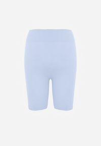 Renee - Niebieskie Elastyczne Szorty Biker High Waist Diovien. Okazja: na co dzień. Stan: podwyższony. Kolor: niebieski. Materiał: prążkowany. Długość: krótkie. Styl: casual #4