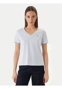 GANT - Gant T-Shirt 4200750 Błękitny Slim Fit. Kolor: niebieski. Materiał: bawełna #1