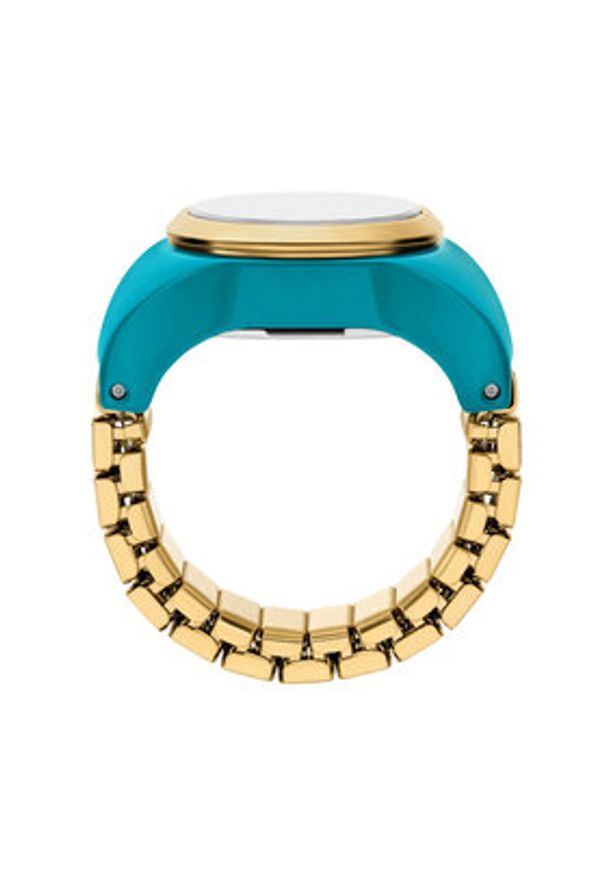 Fossil Zegarek Watch Ring ES5415 Turkusowy. Kolor: turkusowy
