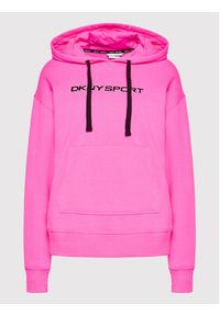 DKNY Sport Bluza DP1T8774 Różowy Oversize. Kolor: różowy. Materiał: bawełna. Styl: sportowy