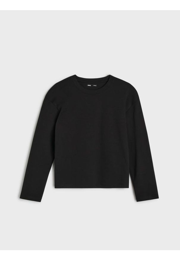 Sinsay - Bawełniana koszulka basic - czarny. Kolor: czarny. Materiał: bawełna