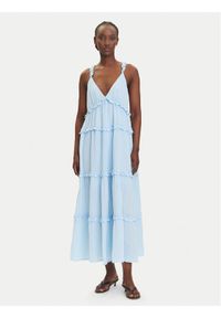 YAS Sukienka letnia Anina 26038014 Błękitny Regular Fit. Kolor: niebieski. Materiał: bawełna. Sezon: lato #1