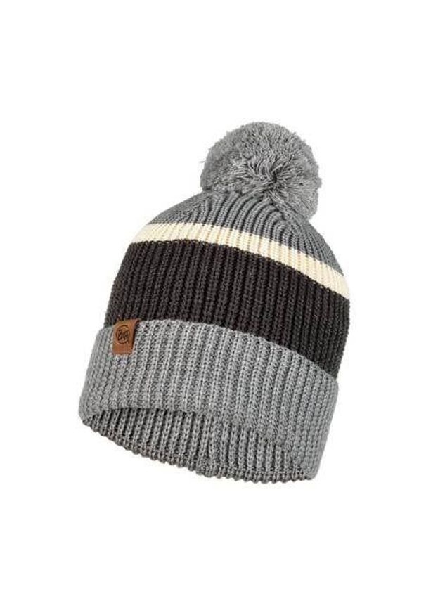 Czapka biegowa unisex Buff Knitted Hat Elon Ash ciepła z pomponem. Kolor: szary. Sezon: zima. Styl: sportowy