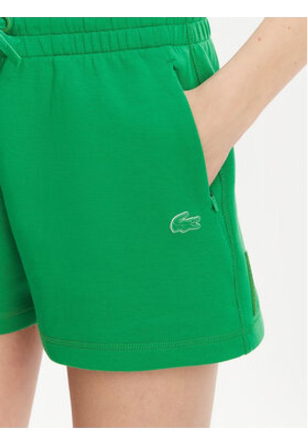 Lacoste Szorty sportowe GF5378 Zielony Regular Fit. Kolor: zielony. Materiał: bawełna