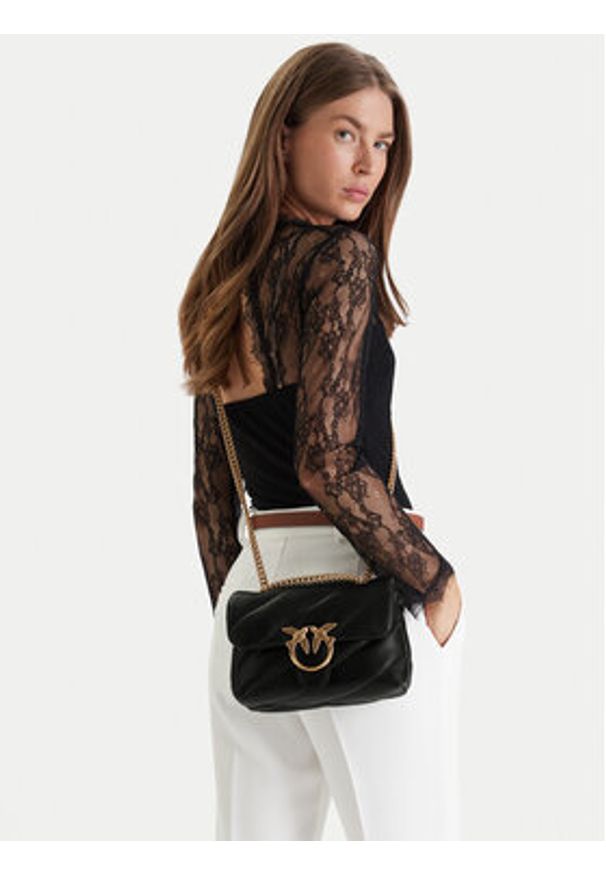 Pinko Torebka Love Mini Puff Cl PE 23 PLTT 100039 A0F2 Czarny. Kolor: czarny. Materiał: skórzane