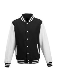 AWDIS - Kurtka Unisex Varsity Dla Dorosłych Z Polibawełny. Kolor: biały, wielokolorowy, czarny