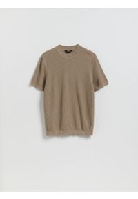 Reserved - Strukturalny sweter - brązowy. Kolor: brązowy. Materiał: bawełna #1