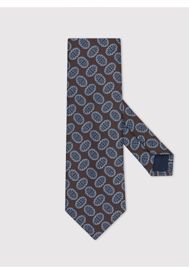 Pako Lorente - PAKO LORENTE – Brązowy krawat męski. Kolor: brązowy. Materiał: poliester. Wzór: geometria