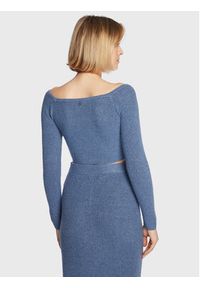 Guess Sweter W3RR09 Z2QA0 Niebieski Slim Fit. Kolor: niebieski. Materiał: syntetyk #5