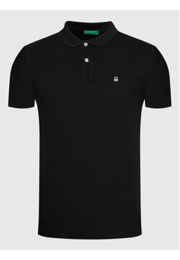 United Colors of Benetton - United Colors Of Benetton Polo 3089J3179 Czarny Regular Fit. Typ kołnierza: polo. Kolor: czarny. Materiał: bawełna