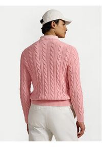 Polo Ralph Lauren Sweter 710965867004 Różowy Regular Fit. Typ kołnierza: polo. Kolor: różowy. Materiał: bawełna #4
