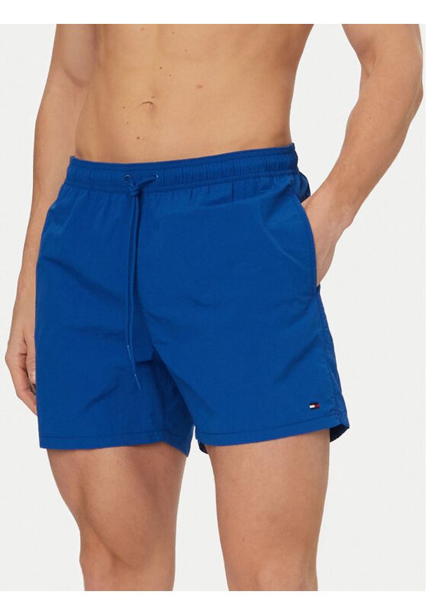 TOMMY HILFIGER - Tommy Hilfiger Szorty kąpielowe UM0UM03477 Niebieski Regular Fit. Kolor: niebieski. Materiał: syntetyk