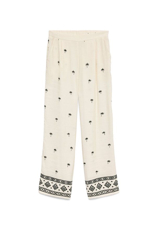 Vero Moda Spodnie materiałowe Kai 10345546 Kremowy Regular Fit. Kolor: kremowy. Materiał: wiskoza