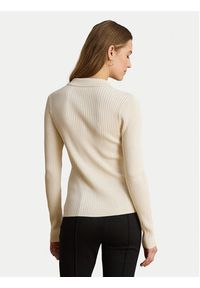 Lauren Ralph Lauren - LAUREN RALPH LAUREN Sweter 200P03459003 Kremowy Slim Fit. Kolor: kremowy. Materiał: wiskoza #5