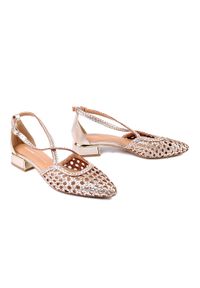 Gioseppo - GIOSEPPO 75560 Brillion platinum, czółenka damskie. Kolor: złoty. Materiał: skóra, guma. Obcas: na obcasie. Wysokość obcasa: średni #1