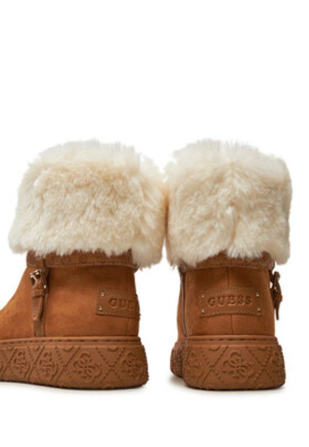 Guess Botki Uncie FLFUNC ESU10 Brązowy. Kolor: brązowy. Materiał: materiał