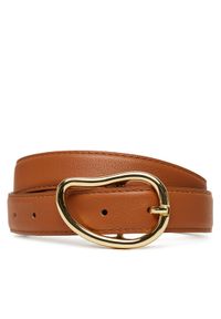 Pieces Pasek Damski Pcsigne Jeans Belt 17156585 Brązowy. Kolor: brązowy. Materiał: skóra