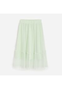 Reserved - Tiulowa spódnica z plisowanym dołem - Zielony. Kolor: zielony. Materiał: tiul #1