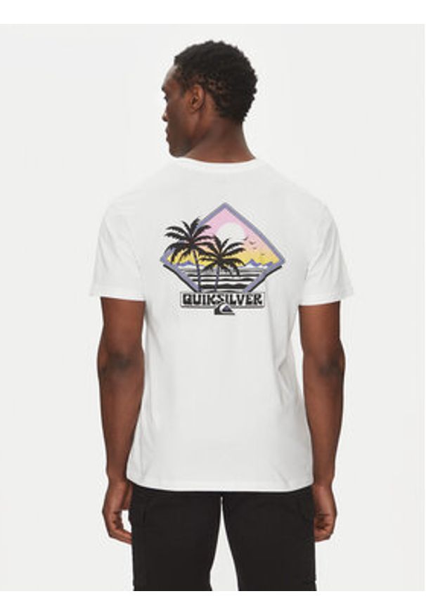 Quiksilver T-Shirt EQYZT08095 Biały Regular Fit. Kolor: biały. Materiał: bawełna
