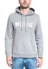 Mustang - MUSTANG BLUZA Hoody MID GREY MELANGE 1006289 4140. Typ kołnierza: kaptur. Kolor: szary #5