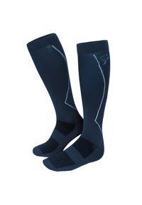 BLACK SNAKE - Sportowe skarpety do biegania z kompresją, podkolanówki, dla kobiet i mężczyzn. Kolor: niebieski. Materiał: elastan, poliamid