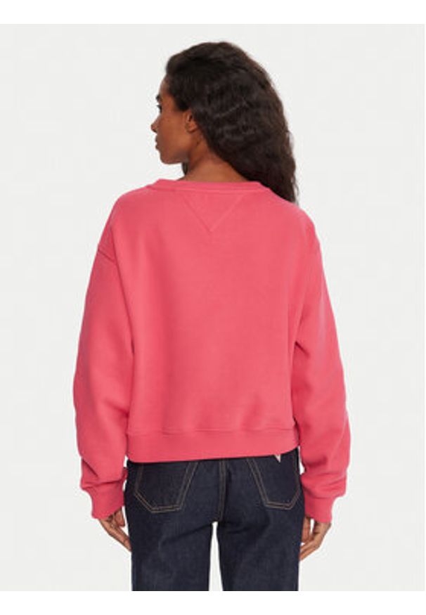 Tommy Jeans Bluza Silver Script DW0DW21961 Różowy Regular Fit. Kolor: różowy. Materiał: bawełna