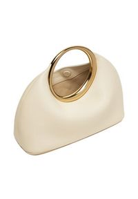 JACQUEMUS Torebka Mini ring handbag 241BA395 Écru. Materiał: skórzane